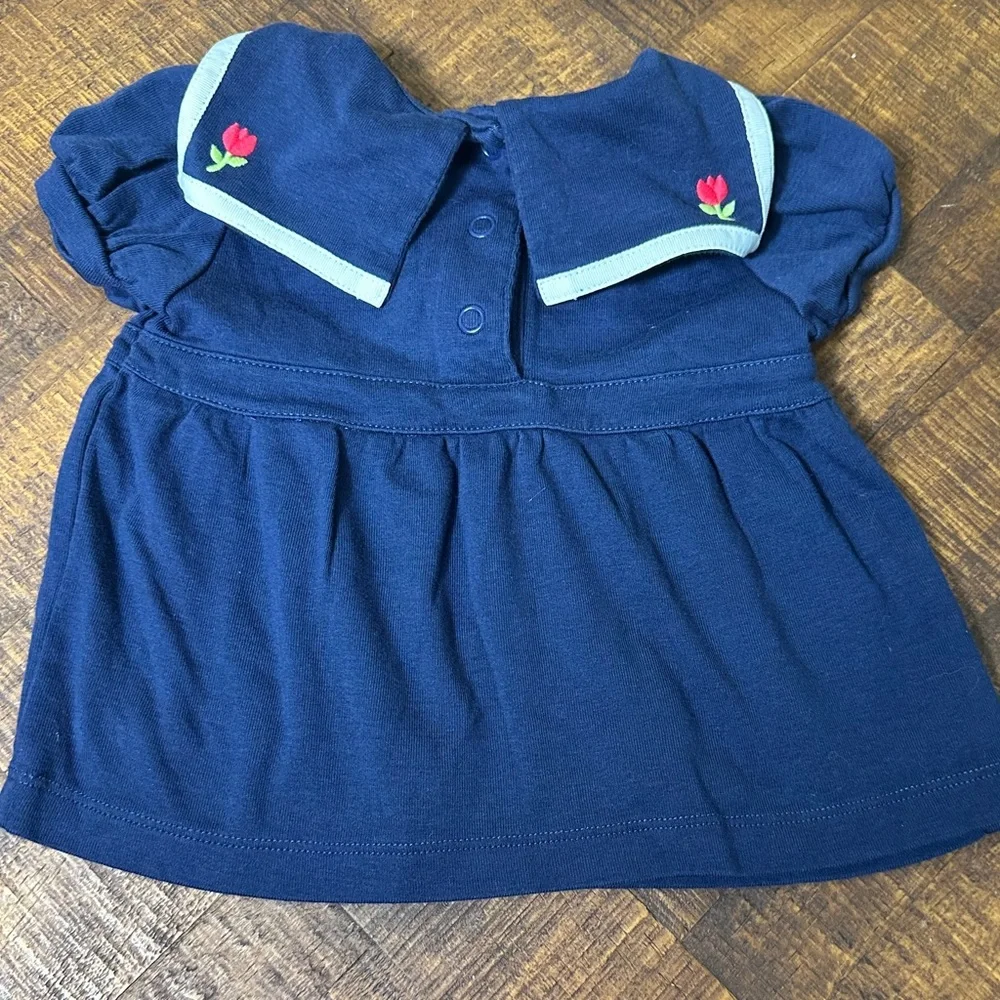 Gymboree 6-12 Months Tulips Holland Days Navy‎ Blue Top